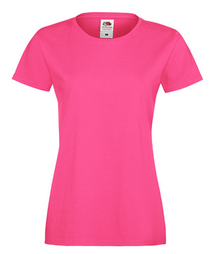 T-SHIRT SOFSPUNT DONNA - FRUIT OF THE LOOM fucsia